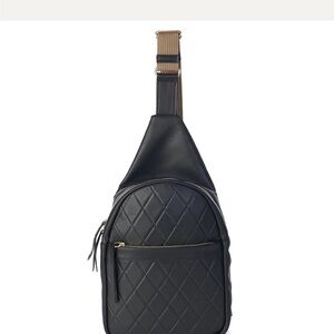 Lorna Coronado Leather Diamond Quilted Crossbody Sling.